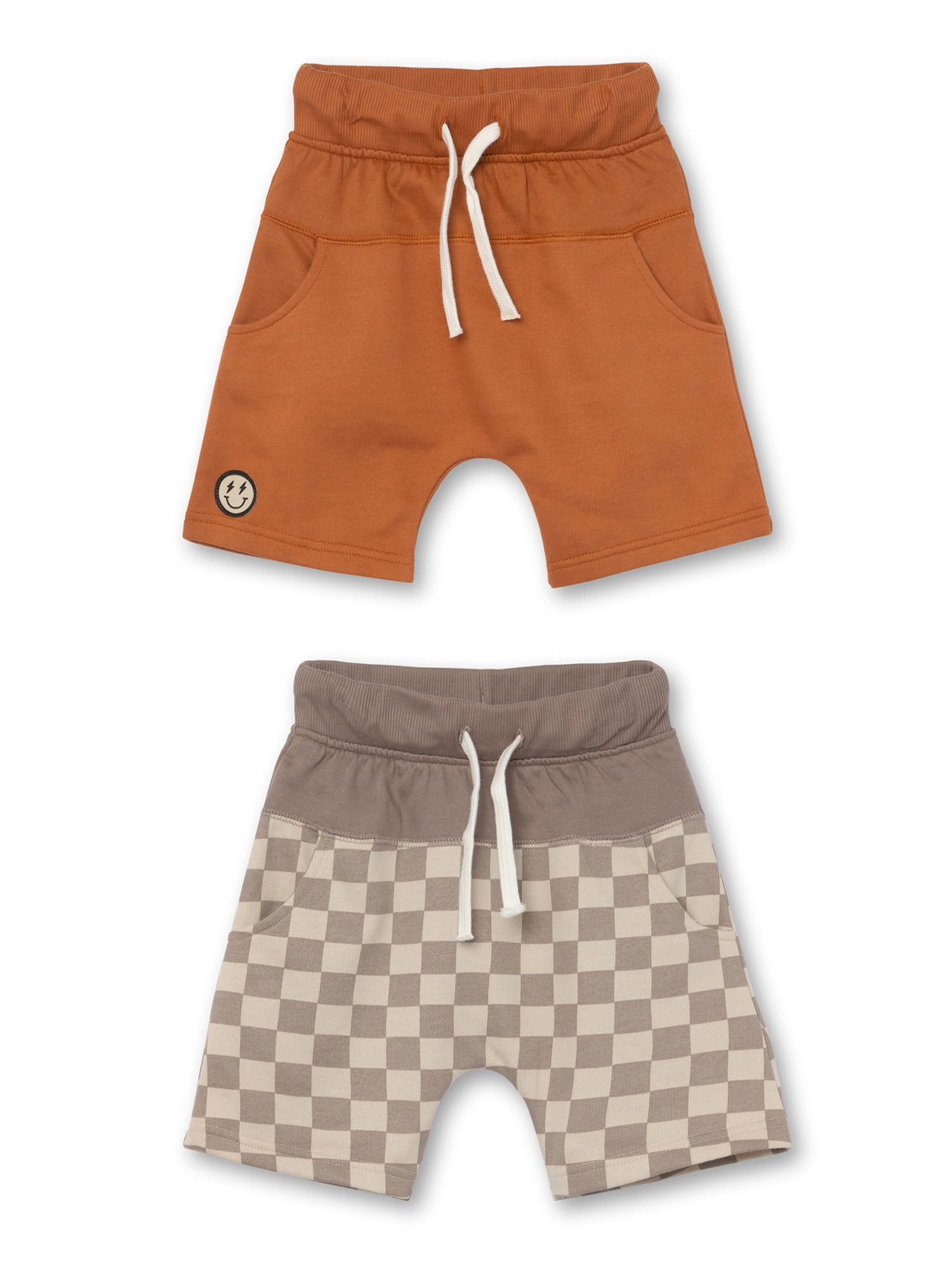 Little Star Organic Toddler Boy 2Pk Harem Shorts, Size 12M-5T