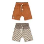 Little Star Organic Toddler Boy 2Pk Harem Shorts, Size 12M-5T