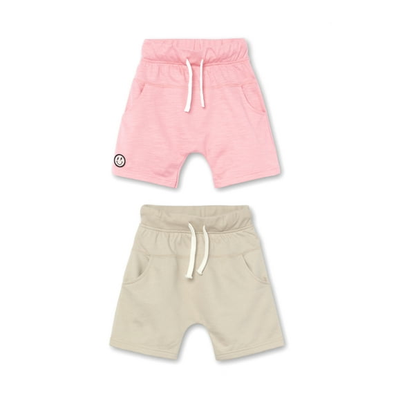 Little Star Organic Toddler Boy 2Pk Harem Shorts, Size 12M-5T