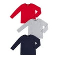 thumbnail image 1 of Little Star Organic Toddler Boy 3 Pk Long Sleeve Pocket Tees, Size 12 Months - 5T, 1 of 3
