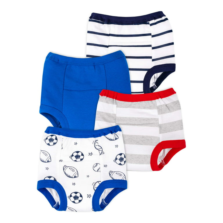 Little Star Organic Toddler Boy 4Pk Reusable Washable Training Pants, Size  18M-4T