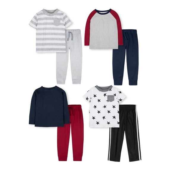 Little Star Organic Toddler Boy 8 Pc Mix & Match Set, Size 12 Months-5T