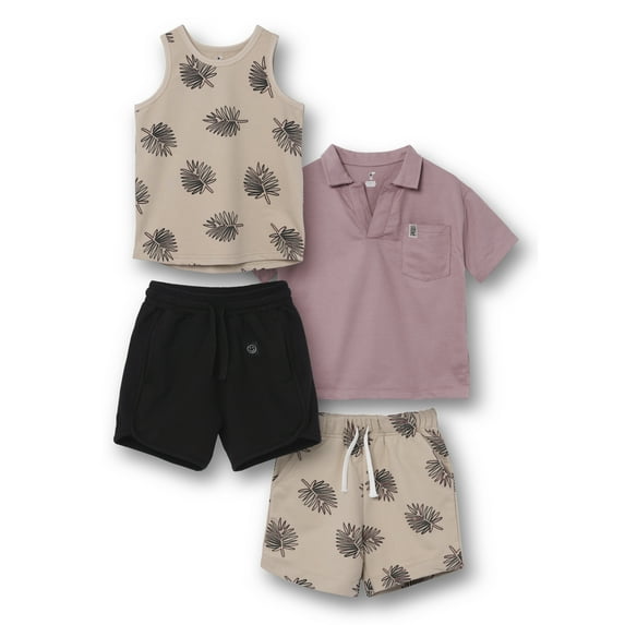 Little Star Organic Toddler Boys 4Pc Mix & Match Bundle Set, Sizes 12M-10