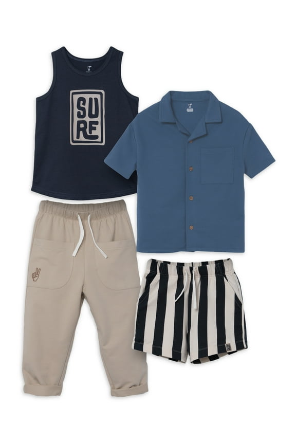 Toddler Boys 4Pc Mix & Match Bundle Set, Sizes 12M-10