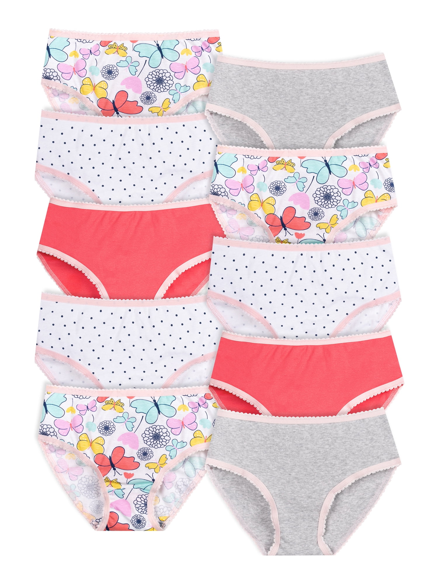 Little Star Organic Toddler Girl 10Pk Underwear Panties, Size 2T-5T 