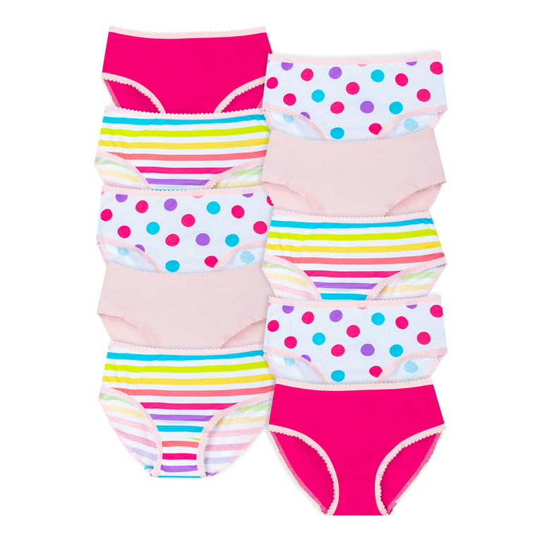 Little Star Organic Toddler Girl 10Pk Underwear Panties, Size 2T-5T