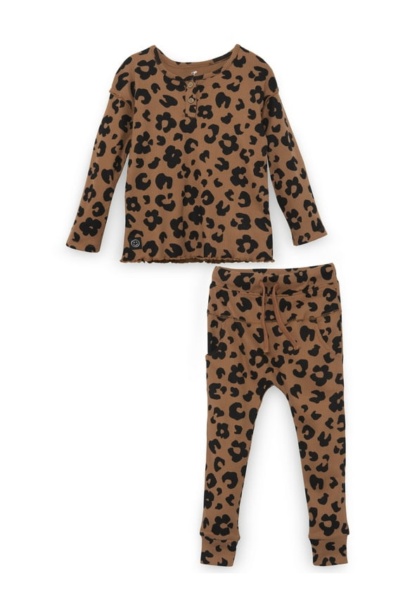 Little Star 100% Organic Cotton 2-Piece Toddler Girl Top and Pant Set