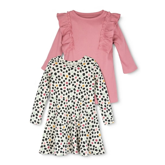 Little Star Organic Toddler Girl 2Pk Dresses, Size 12M-5T