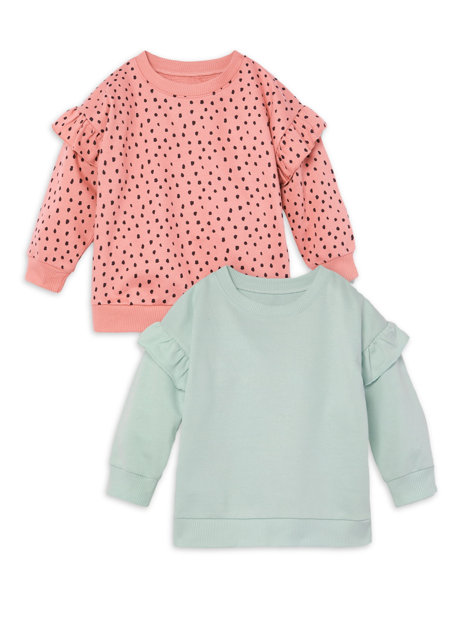 Little Star Organic Toddler Girl 2Pk Long Sleeve Pull Over Sweatshirt little-star-organic-toddler-girl-2pk-long-sleeve-pull-over-sweatshirt