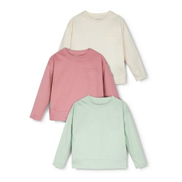 Little Star Organic Toddler Girl 3 Pk Long Sleeve Tees, Size 12 Months - 5T