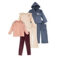 thumbnail image 1 of Little Star 100% Organic Cotton 6-Piece Toddler Girl Outfit Set, 1 of 20