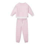 LITTLE STAR ORGANIC Little Star 100% Organic Cotton 2-Piece Toddler Girl Sweatshirt and Pant Set