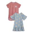 thumbnail image 1 of Little Star Organic Toddler Girls 2Pk Dresses, Size 12M-5T, 1 of 14