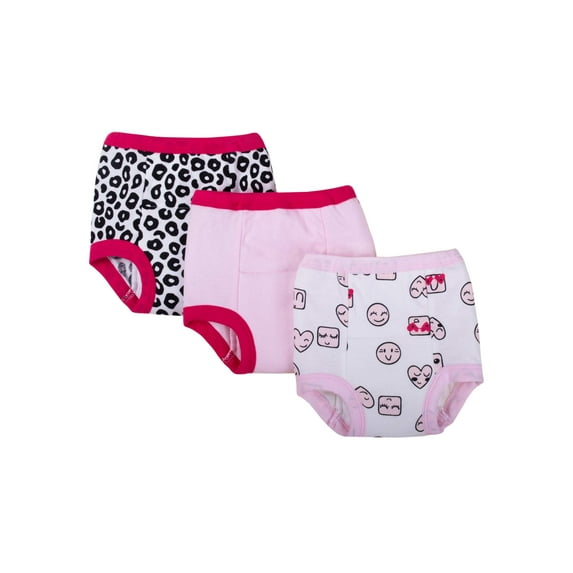Little Star Organic Toddler Girls Assorted Training Pants, 3-Pack