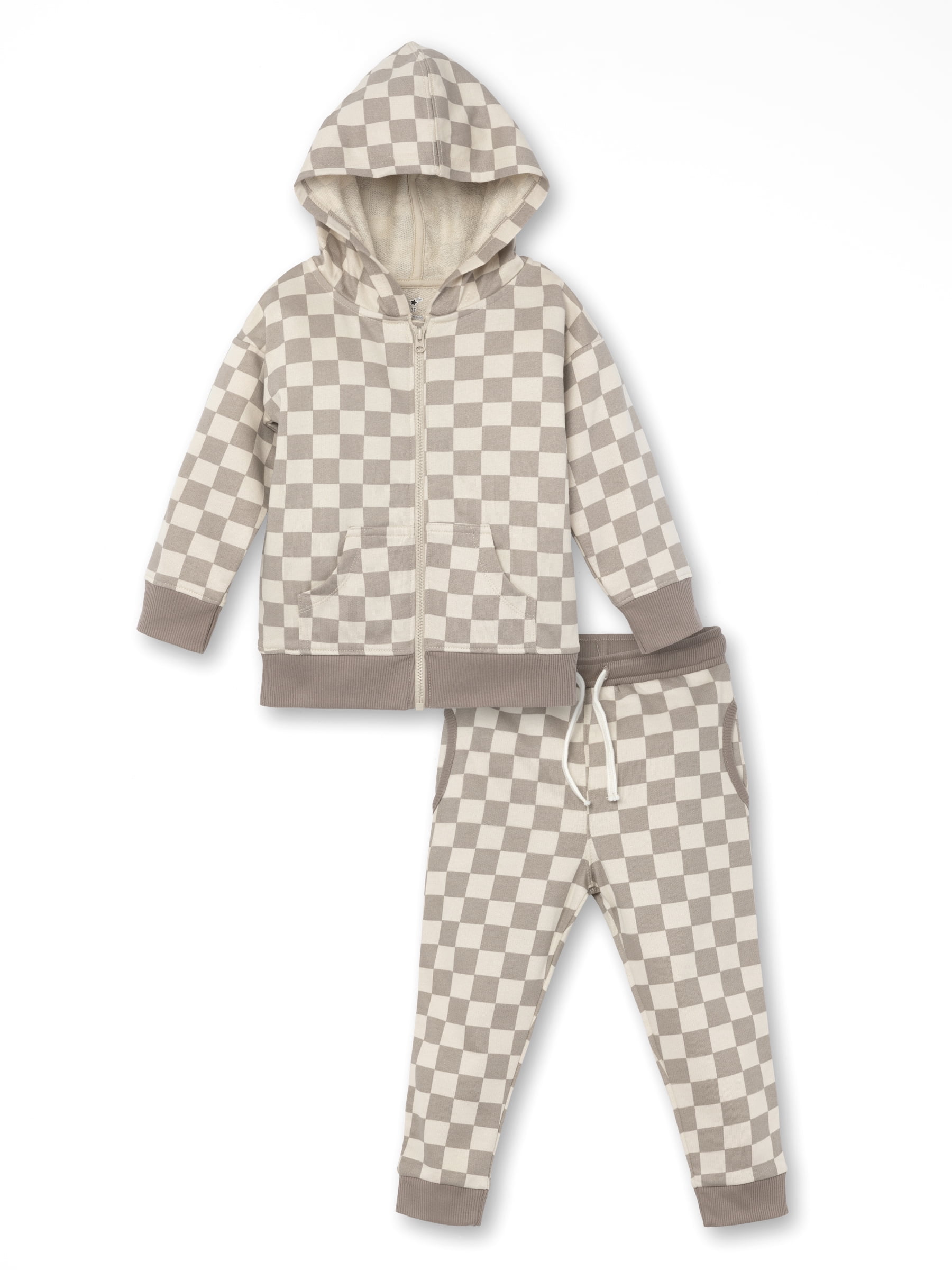 Little Star Organic Toddler Unisex 2 Pc Long Sleeve Hoodie and Jogger Pants  Set, Size 12M-5T 