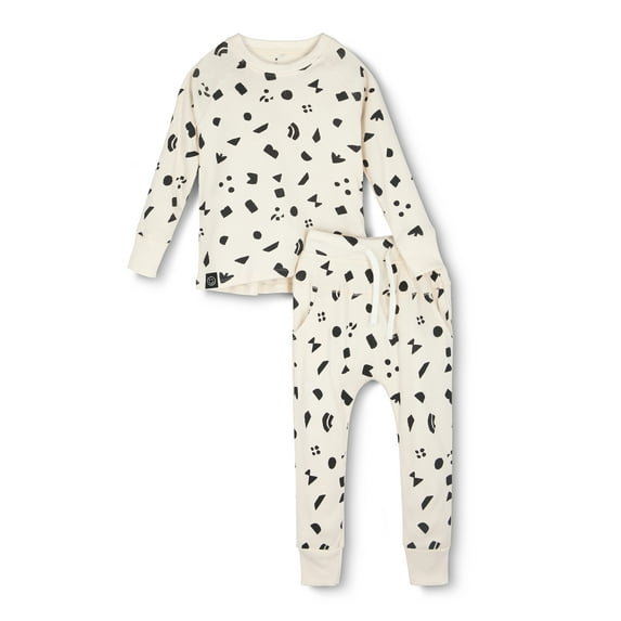 Little Star Organic Toddler Unisex 2 Pc Long Sleeve Shirt and Pants Lounger Set, Size 12 Months-5T