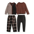 thumbnail image 1 of Little Star Organic Toddler and Kids Boys Mix & Match Outfit Set, 4-Piece Set, Sizes 12M-10, 1 of 16