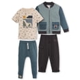 thumbnail image 1 of Little Star Organic Toddler and Kids Boys Mix & Match Outfit Set, 4-Piece Set, Sizes 12M-10, 1 of 20