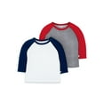 thumbnail image 1 of Little Star Toddler Boy 2 Pk Long Sleeve Raglan Tees, Size 9 Months - 5T, 1 of 3