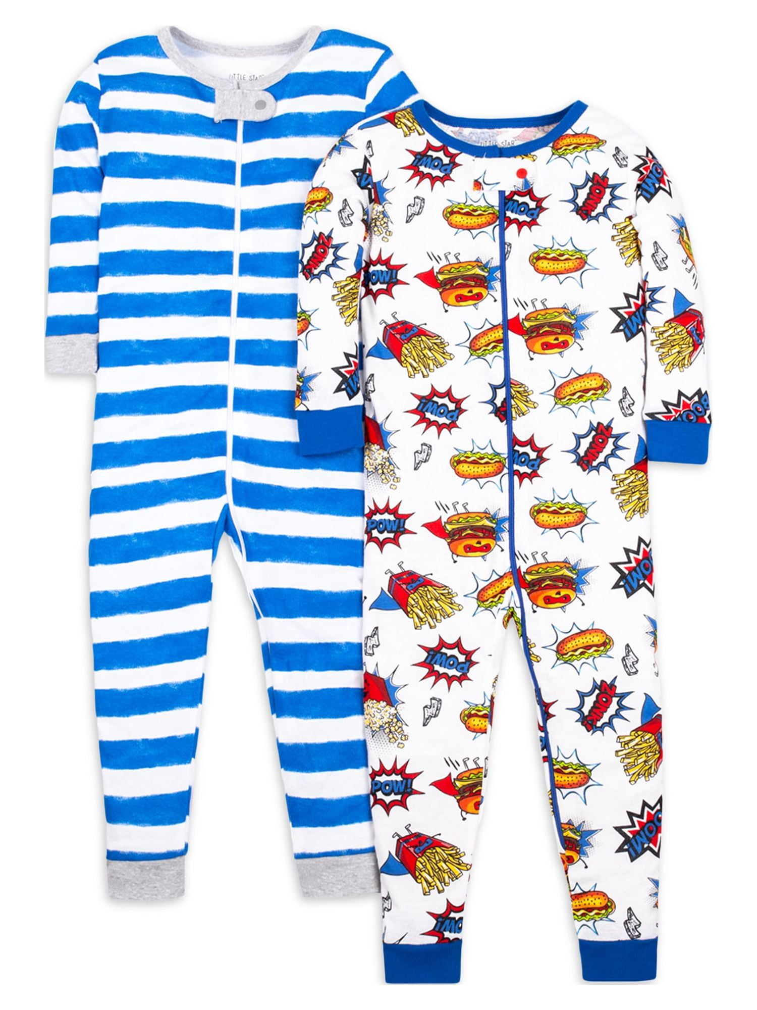 Little Star Toddler Boy 2Pk Footless Stretchie Pajamas, Size 9 Months