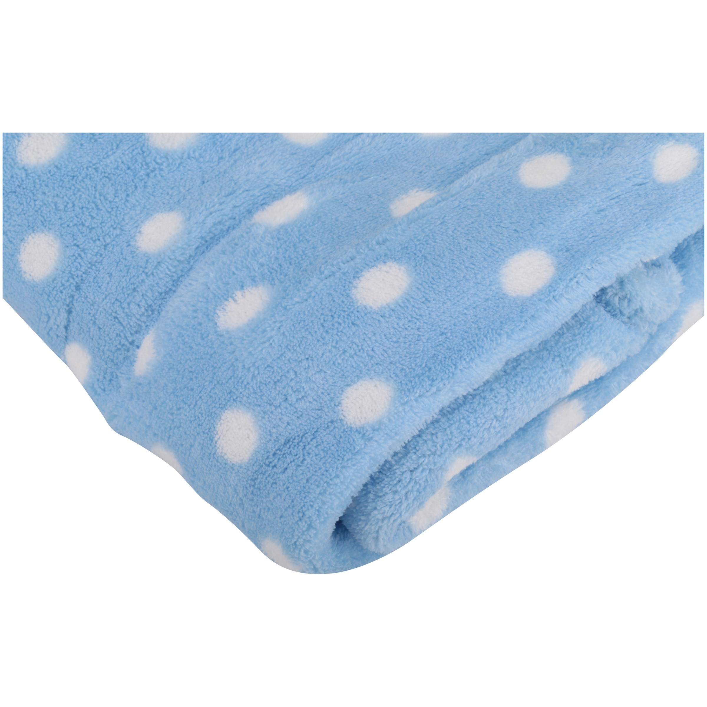Little Starter Male Blue Polka Dot Polyester Blanket for Baby's - image 1 of 4