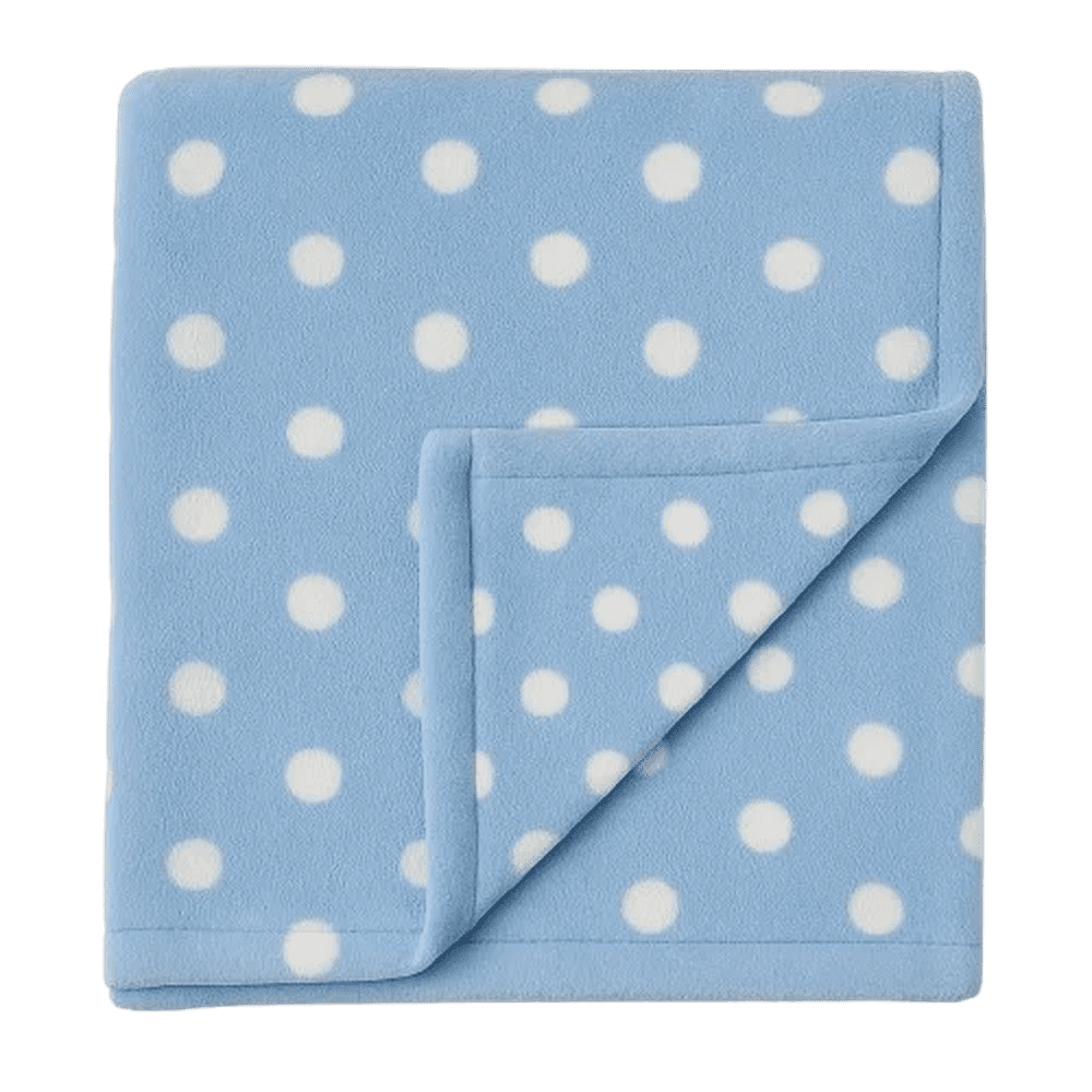 Little Starter Male Blue Polka Dot Polyester Blanket for Baby's