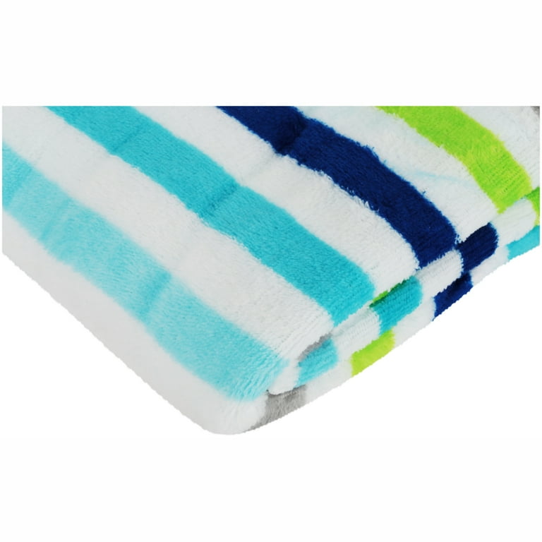 Little Starter Male White Striped Polyester Baby Blanket Walmart