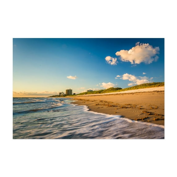 Little Steps - Florida Photography Beach Coastal Ocean Landscape Scenic Sunset Waves Unframed Wall Art Print 20 x 28 inches
