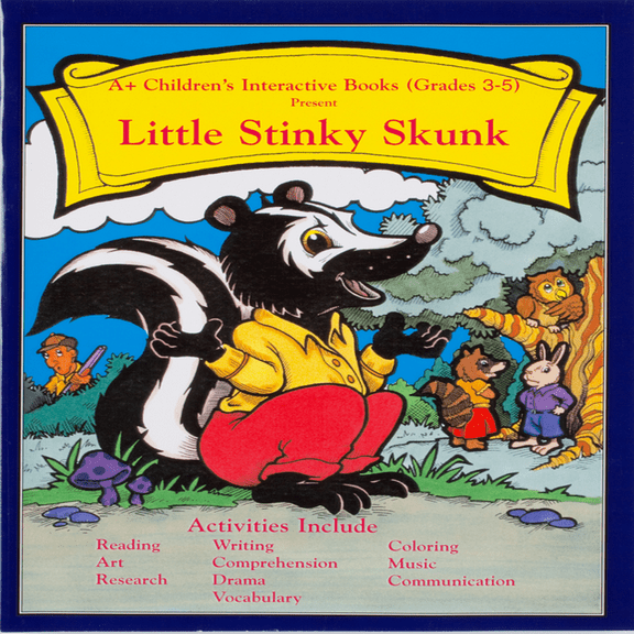 Little Stinky Skunk Grades 3-5-Reading Story and Activity Book-Perfect Bind Paperback.