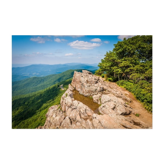 Little Stony Man No. 2 - Virginia Photography Landscape Mountain Nature Scenic Travel Poster Summer Forest Unframed Wall Art Print 4 x 6 inches