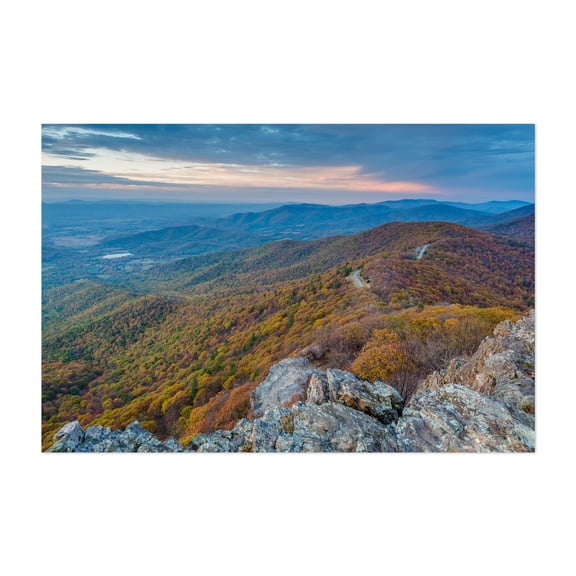 Little Stony Man - Virginia Photography Landscape Mountain Autumn Nature Scenic Forest Sunset Unframed Wall Art Print 32 x 48 inches