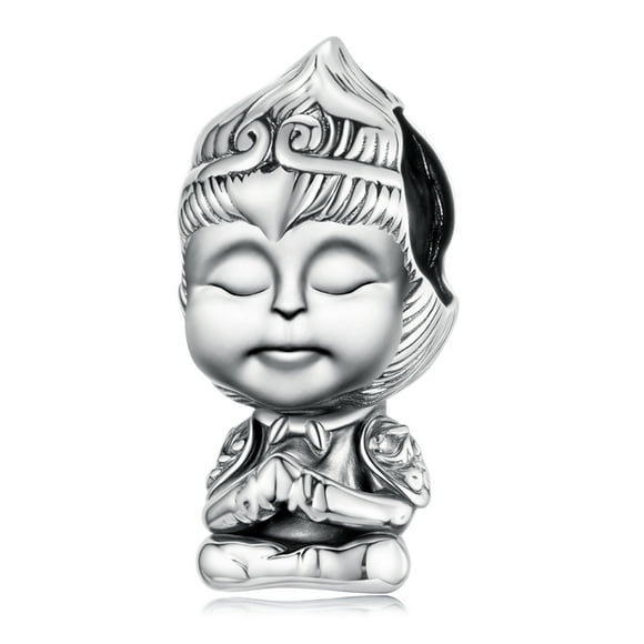 Little Sun Wukong Charm 925 Sterling Silver Charm , Gift Box Packaging