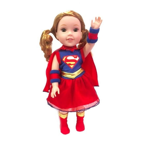 Little Super Girl Costume For 14 Inch Dolls