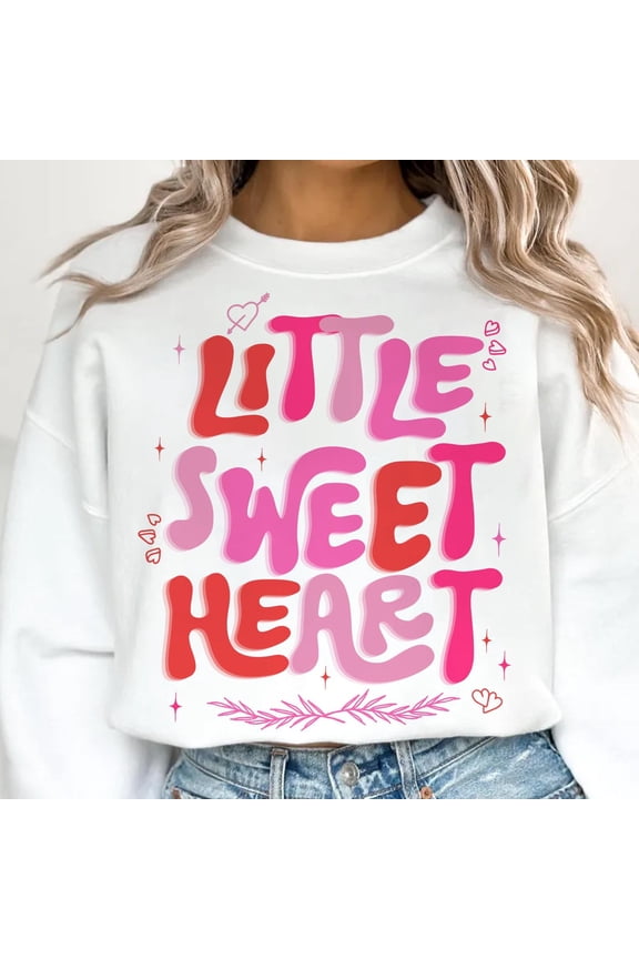 Little Sweet Heart Sweatshirt, Coquette Little Girl Valentines Day Sweatshirt, Pink Bow Sweatshirt, Sweet Heart Sweatshirt, Retro Bright Kids Toddler Sweatshirt, Valentine Shirt Sweatshirt
