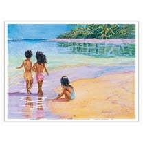 Little Sweethearts (Nā Ipo Liʻi) - Hawaiian Children - From an Original Watercolor Painting by Janet Stewart - Master Art Print (Unframed) 9in x 12in