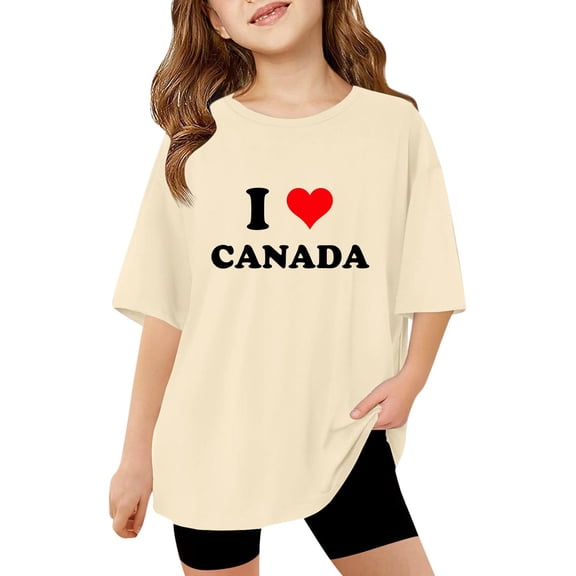 Little T Shirts For Girls Graphic Short Sleeve Casual Crewneck For Outdoor Birthday Shirt Size 7-8T