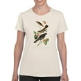 thumbnail image 1 of Little Tawny Thrushes T-Shirt Women -John James Audubon Designs, Female 3X-Large, 1 of 4