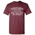 thumbnail image 1 of Little Thing Inside Your Head - Sarcastic Humor T Shirt - Medium - Maroon, 1 of 5