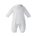thumbnail image 1 of Little Things Mean A Lot Boys Knit White Christening Baptism Coverall, 1 of 1