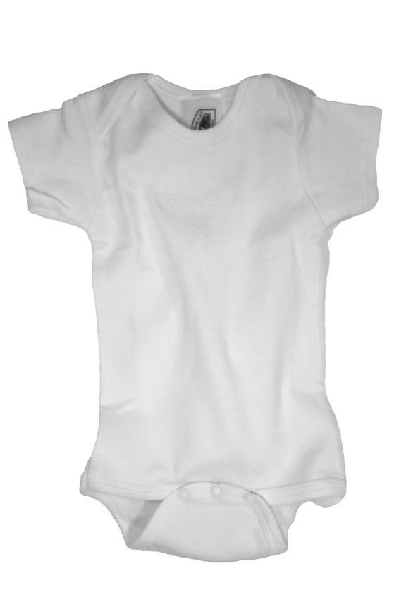 Baby Unisex Cross Embroidery Cotton Knit Coverall Bodysuit 0-3M