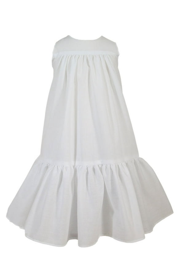 Girls 20″ Polycotton White Christening Slip with Ruffle (Baby)