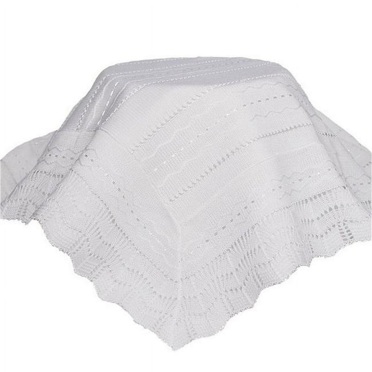 Little Things Mean a Lot ASHAWL2 Knit Baby Christening Shawl for Baptism White Walmart