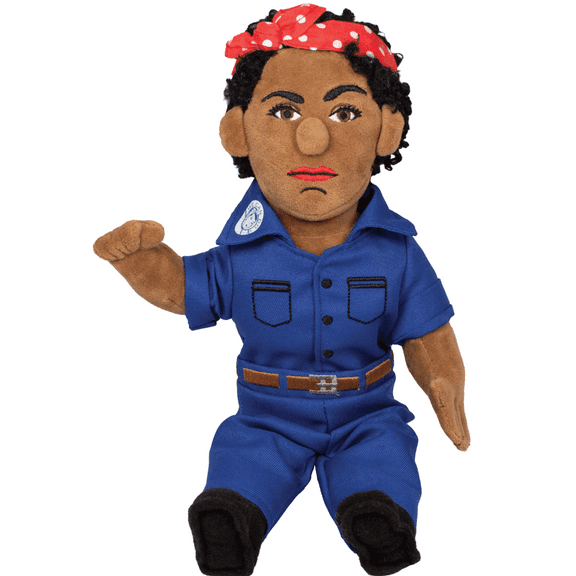 Little Thinkers Black Rosie Riveter Plush Doll Unemployed Philosophers Guild 380