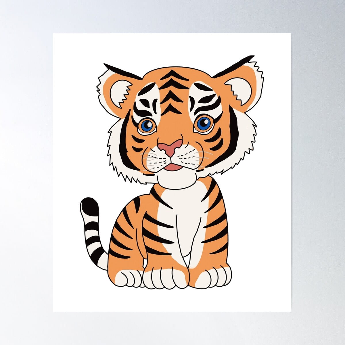 Little Tiger Cub - Cute Wildlife Art Print Poster Wall Art, Modern Wall ...