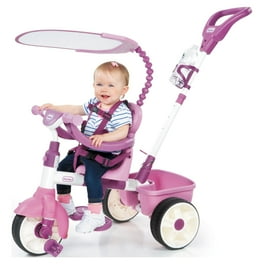 Little Tikes 4 in 1 Deluxe Edition Trike in Neon Pink Convertible Tricycle for Toddlers Tricycle with 4 Stages of Growth and Shade Canopy For Kids Kids Boys Girls Ages 9 Months to 3