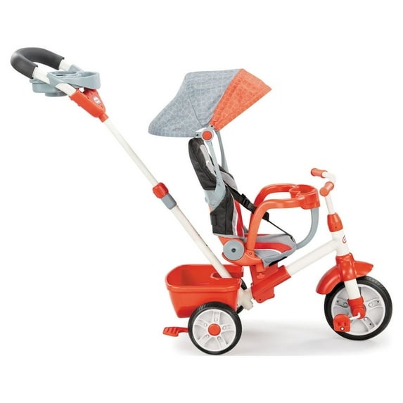 Little Tikes 5-in-1 Deluxe Ride & Relax Recliner Red Trike, Convertible Tricycle Toddlers w/ 5 Stages of Growth & Shade Canopy, Kids Boys Girls Ages 9 Months to 3 Years