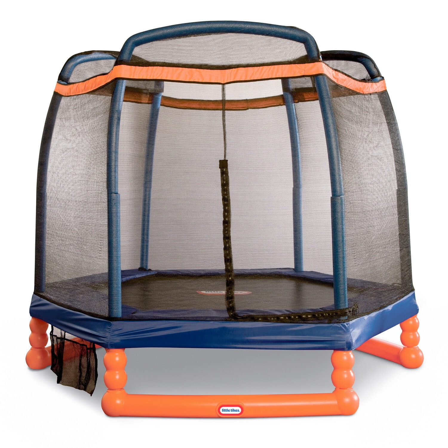 Kids' 7-Foot Round Orange and Blue Trampoline with Enclosure