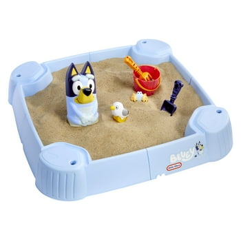 Little Tikes Bluey Beach Day Sandbox with 6 Accessories, Outdoor Sand Play for Kids Ages 1-6