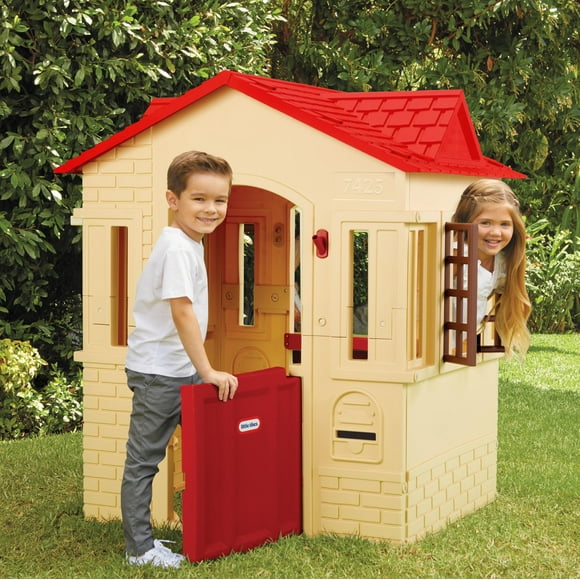 Little Tikes Cape Cottage Playhouse with Working Doors, Windows, and Shutters - Tan