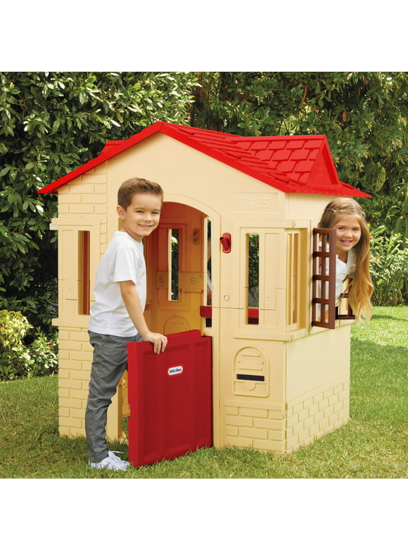 Little Tikes Cape Cottage Playhouse with Working Door, Windows, and Shutters - Tan